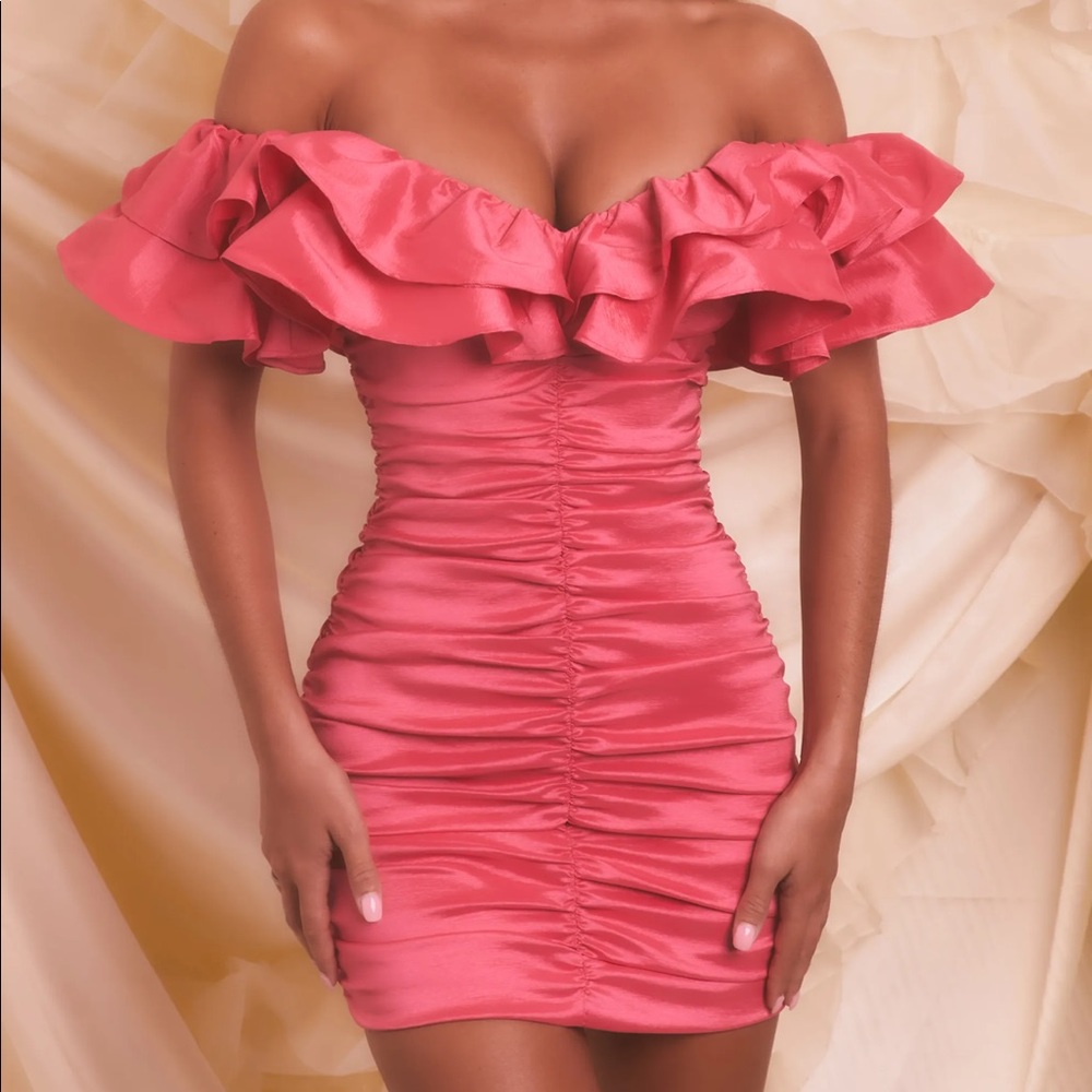 Oh Polly NWT pink ruffle dress